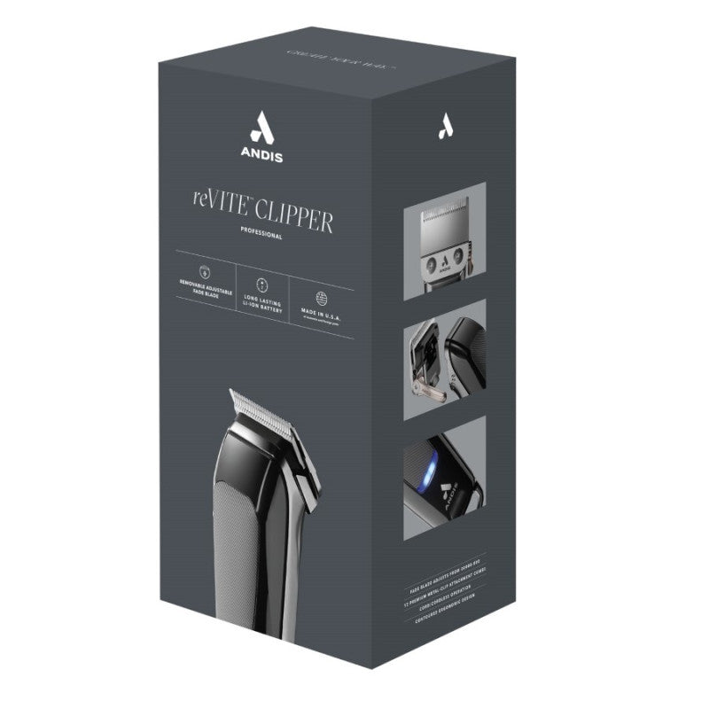 ANDIS REVITE CLIPPER W/ FADE BLADE - BLACK & TWO FREE BLADES