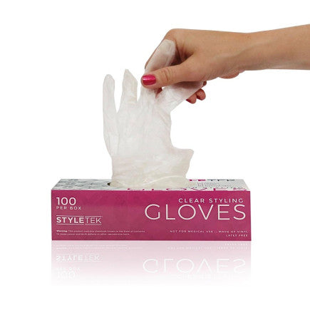 STYLETEK CLEAR POWDER FREE VINYL GLOVES