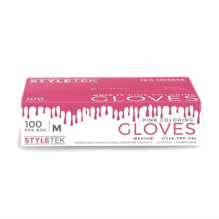 STYLETEK PINK POWDER FREE VINYL GLOVES